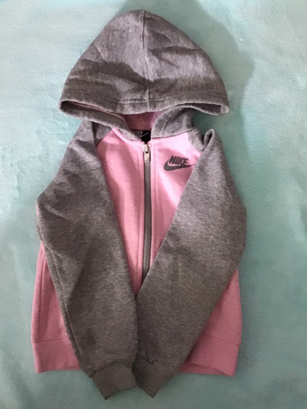 Nike Gray/Pink Girls Zip-up Hoodie